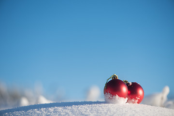 Image showing christmas ball in snow