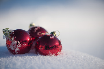 Image showing christmas ball in snow