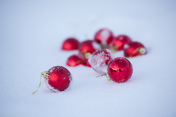 Image showing christmas ball in snow