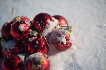 Image showing christmas ball in snow