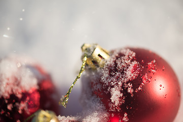 Image showing christmas ball in snow