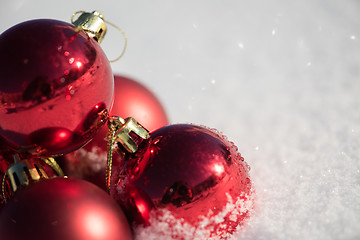 Image showing christmas ball in snow