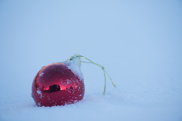 Image showing christmas ball in snow