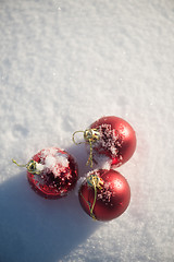 Image showing christmas ball in snow