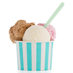 Image showing Ice cream scoop in paper cup