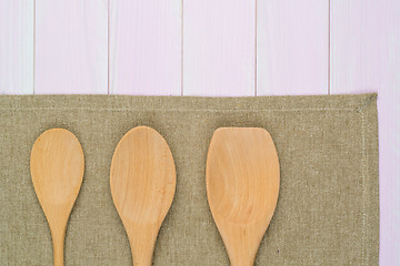 Image showing Kitchenware on beige towel