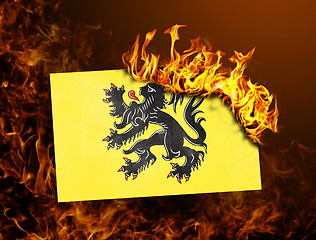 Image showing Flag burning - Flanders