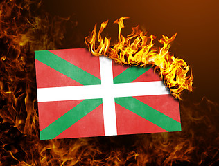 Image showing Flag burning - Basque Country