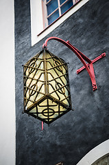 Image showing Beautiful lantern on a wall of the house in Old Tallinn