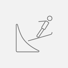 Image showing Ski jumping line icon.