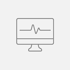 Image showing Heart beat monitor line icon.
