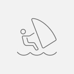 Image showing Wind surfing line icon.