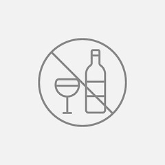 Image showing No alcohol sign line icon.