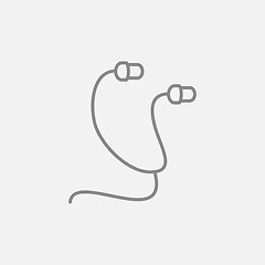 Image showing Earphone line icon.