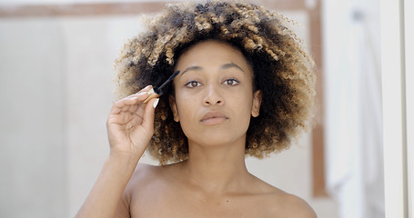Image showing Woman Face With Mascara Brush