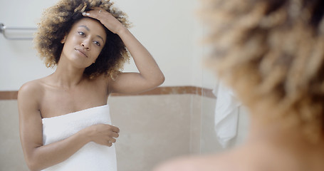 Image showing Woman In Front Of The Mirror