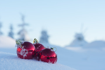 Image showing christmas ball in snow