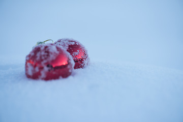 Image showing christmas ball in snow