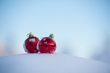 Image showing christmas ball in snow