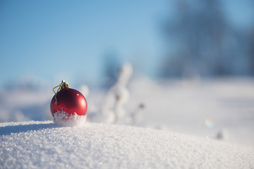 Image showing christmas ball in snow