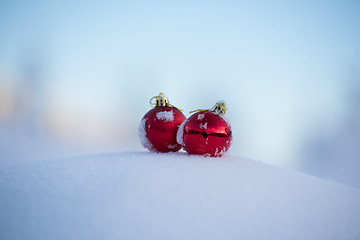 Image showing christmas ball in snow