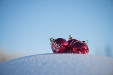 Image showing christmas ball in snow