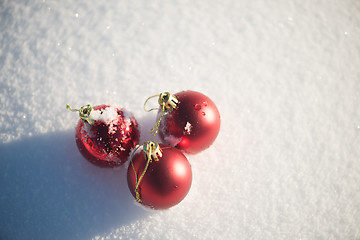 Image showing christmas ball in snow