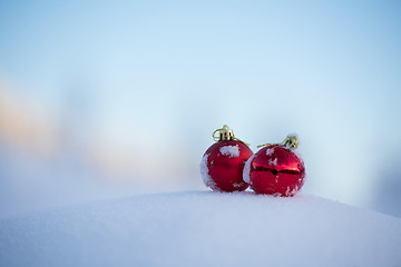 Image showing christmas ball in snow