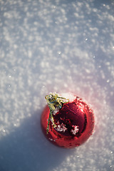 Image showing christmas ball in snow