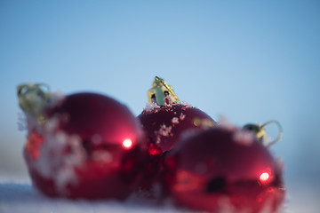 Image showing christmas ball in snow