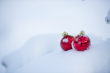 Image showing christmas ball in snow