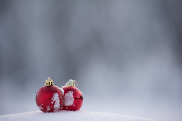 Image showing christmas ball in snow