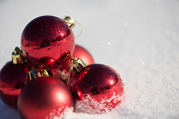 Image showing christmas ball in snow