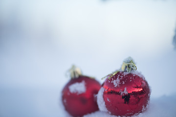 Image showing christmas ball in snow