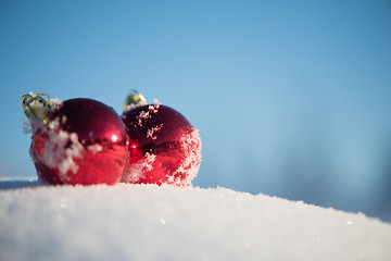 Image showing christmas ball in snow