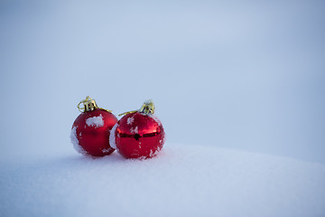 Image showing christmas ball in snow