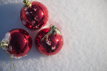 Image showing christmas ball in snow