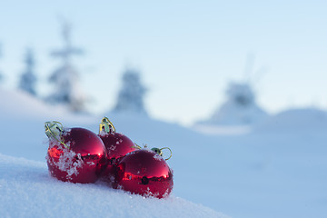 Image showing christmas ball in snow