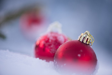 Image showing christmas ball in snow