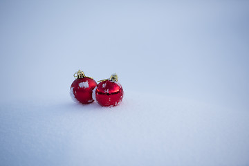 Image showing christmas ball in snow