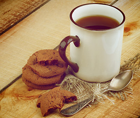 Image showing Tea and Cookies