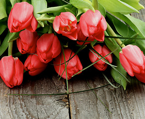 Image showing Heap of Red Tulips