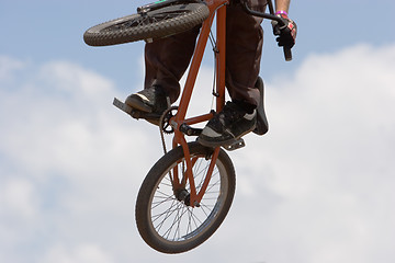 Image showing BMX biker Airborne