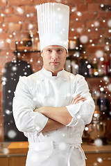 Image showing happy male chef cook in restaurant kitchen