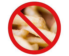 Image showing close up of french fries behind no symbol