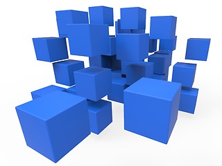 Image showing Exploded Blocks Showing Unorganized Puzzle