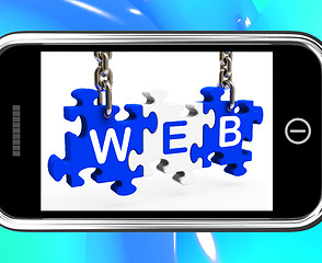Image showing Web On Smartphone Shows Mobile Browsing