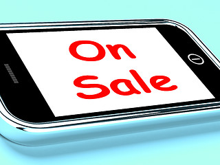 Image showing On Sale Phone Shows Promotional Savings Or Discounts