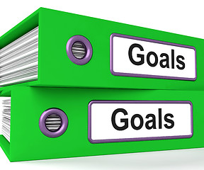 Image showing Goals Folders Show Direction Aspirations And Targets