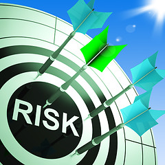 Image showing Risk On Dartboard Showing Dangerous
